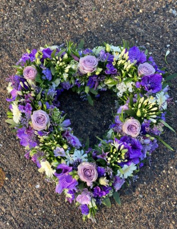 Lilac and purple Open heart