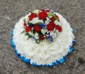 Blue and Red Based Posy Pad